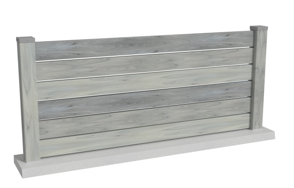 Clôture en PVC modèle Arcachon gris cérusé